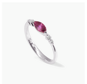 Pink Tourmaline Silver Ring