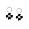 Clover Black Spinel Silver Petite Charms