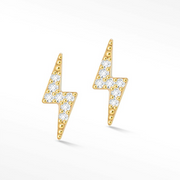 Lightning Bolt Gold 14k Stud Earrings