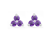 Abundant Life Amethyst Silver Stud Earrings