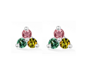 Abundant Life Multi Tourmaline Silver Stud Earrings