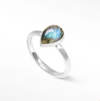 Lotus Labradorite Silver Ring